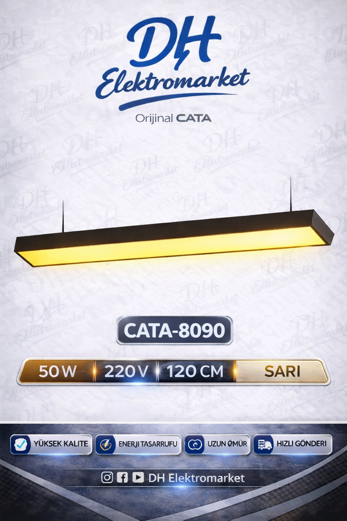 CATA CT-9080G LED Lineer Armatür Gün Işığı 50W 120 cm