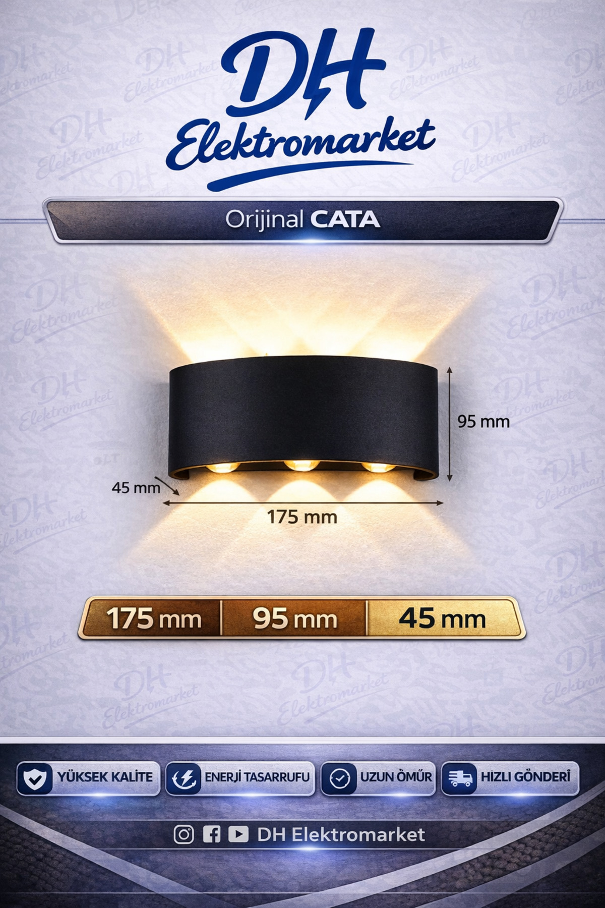 CATA CT-8011 HAİTİ 10W LED Dış Mekan Aplik (Amber Işık)