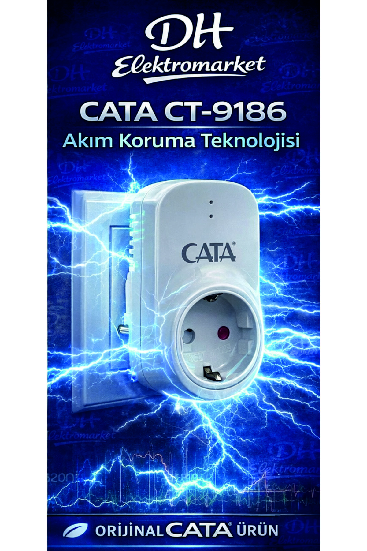 CATA CT-9186 Akım Korumalı Tekli Priz 4000W