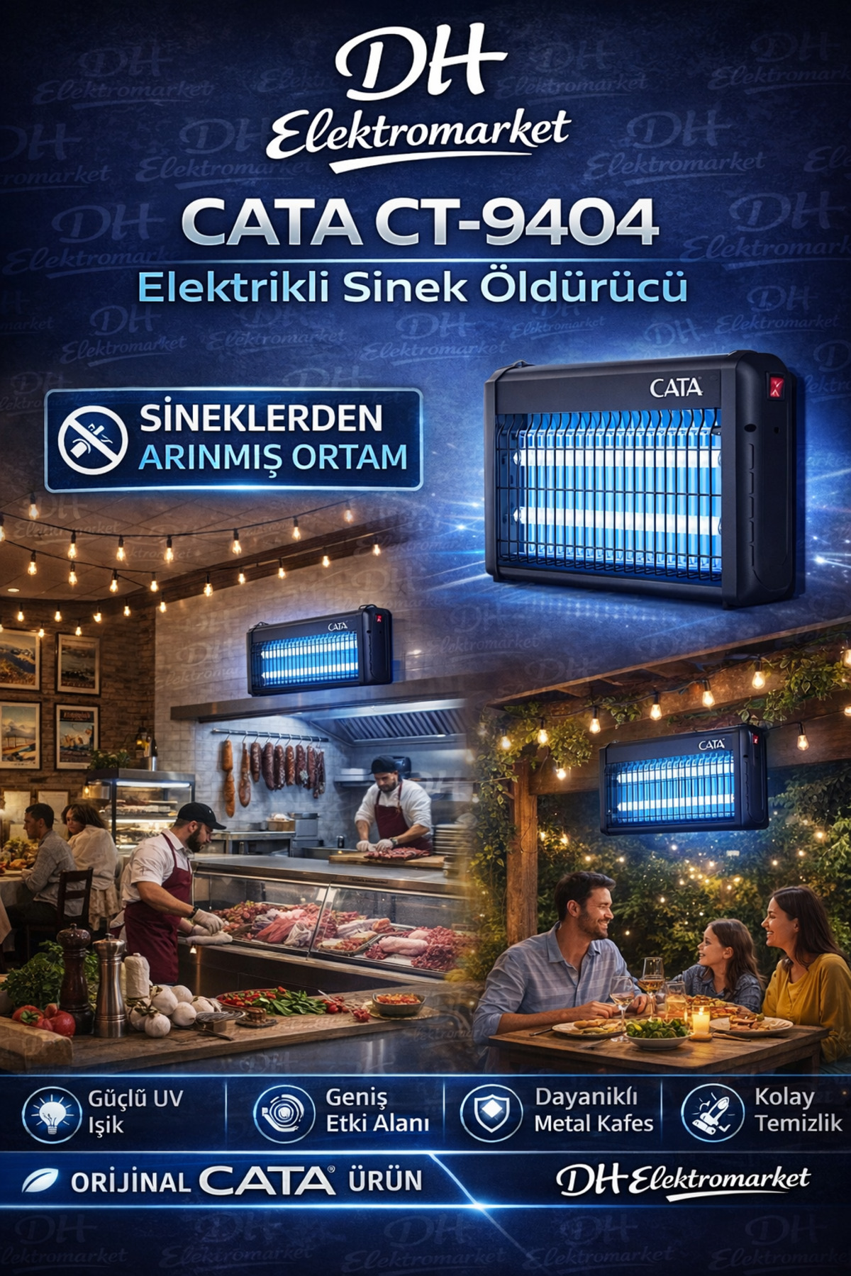 CATA CT-9404 UV Işıklı Elektrikli Sinek Öldürücü 2x10W